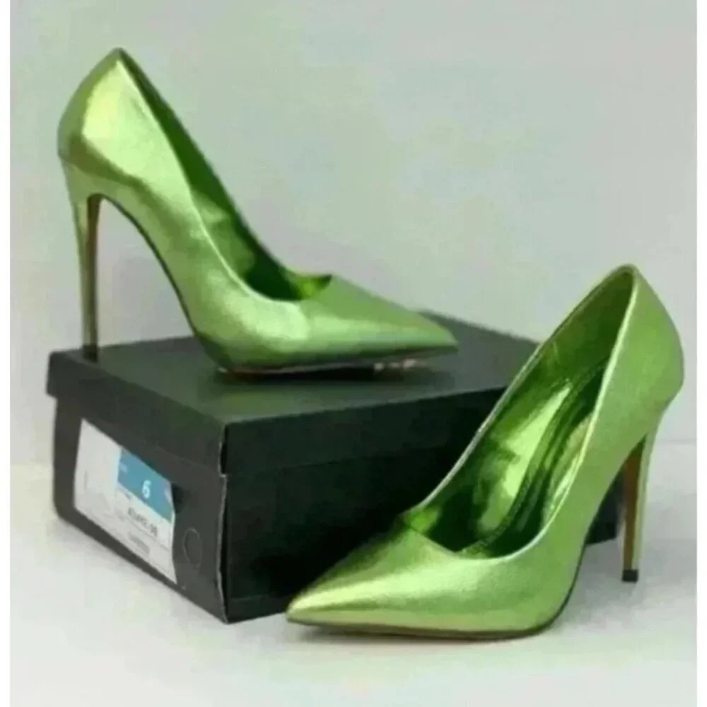 LILIANA / Kimye-99 / Metallic Green / Pointed-Toe High / Heels / Stilettos Women - Picture 5 of 9